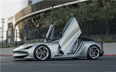 Lansman Pure Electric Supercar pa Ameriken New Power Brands ekstrèmman akselere.