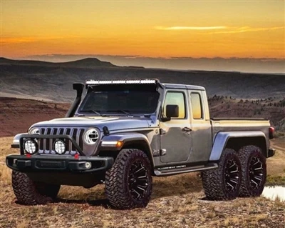 2020 Jeep Gladiator ka amelyore nan vèsyon 6x6 modifye.